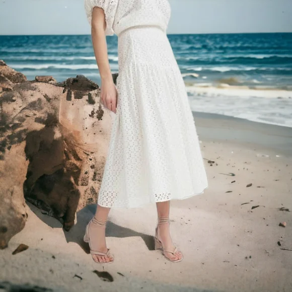 ✨Host pick✨Witchery White Midi Skirt size 14 NWT - Picture 1 of 5